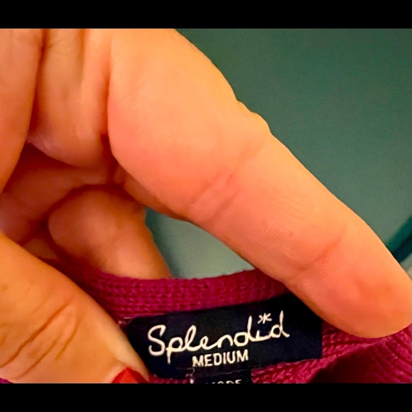 Splendid from Nordstrom Beautiful Raspberry Sweater, Knot Back, Rib, Medium - Picture 10 of 11